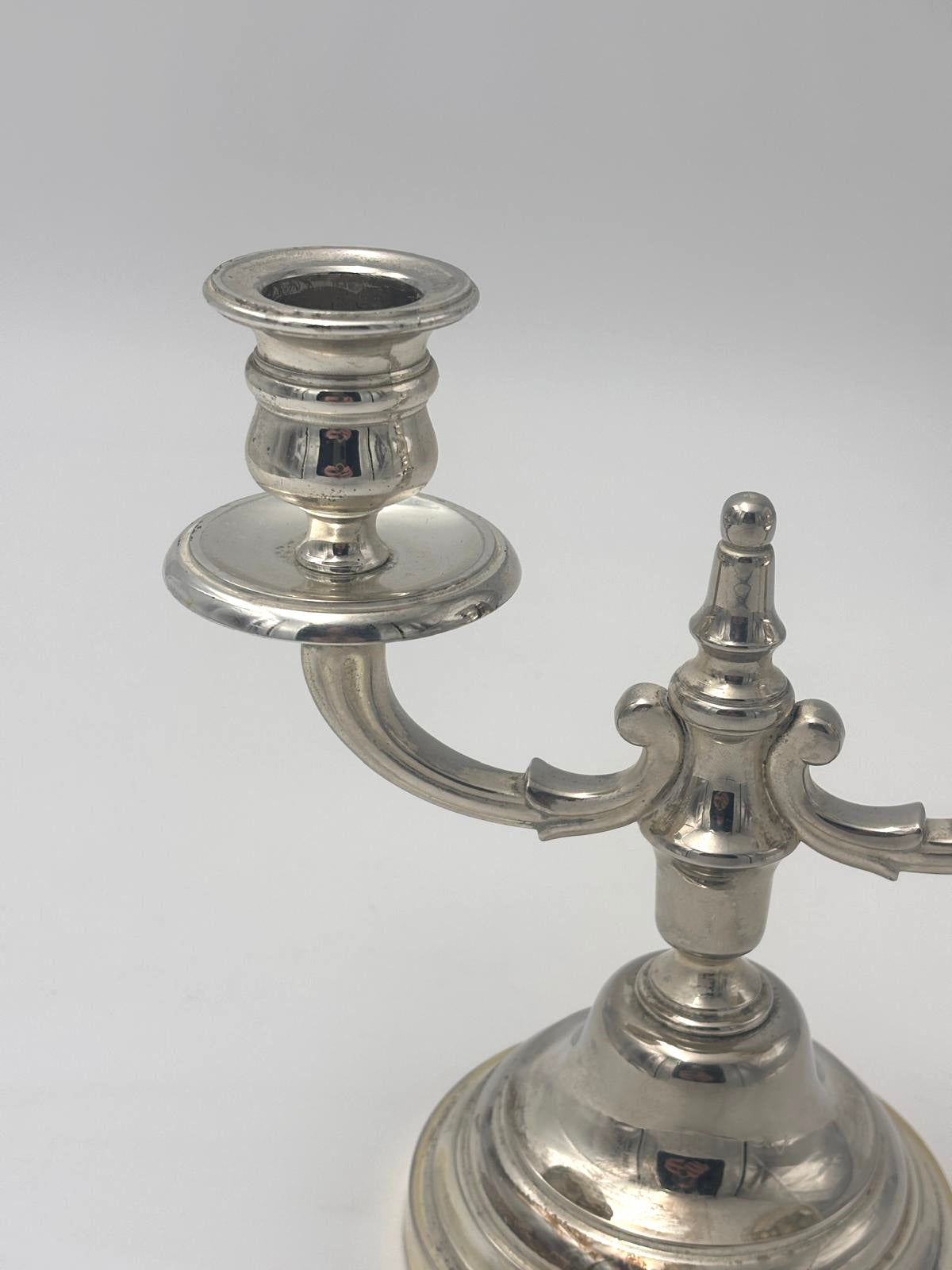 2 armet forsølvet vintage lysestage