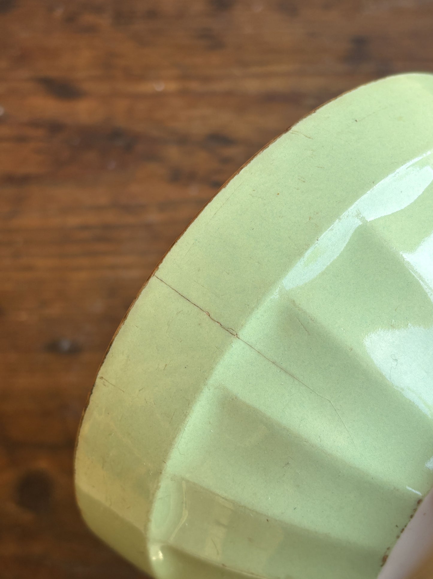 Digoin bol, light green and patinated