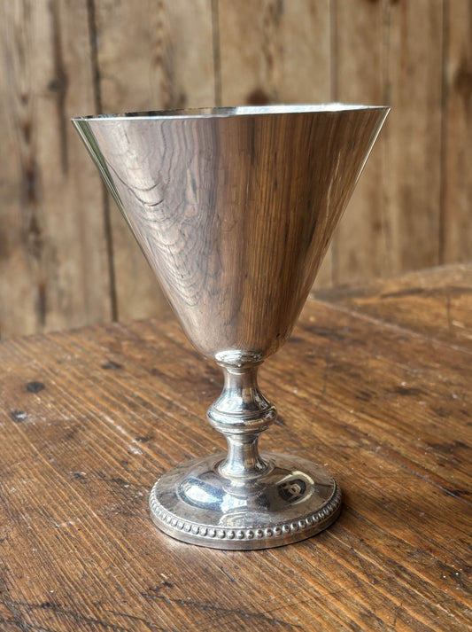 Isskål i pletsølv med perlekant - Fransk Brocante