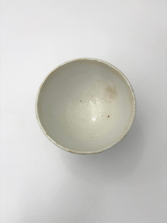 Cafe au lait skål med patinering og sølvstriber