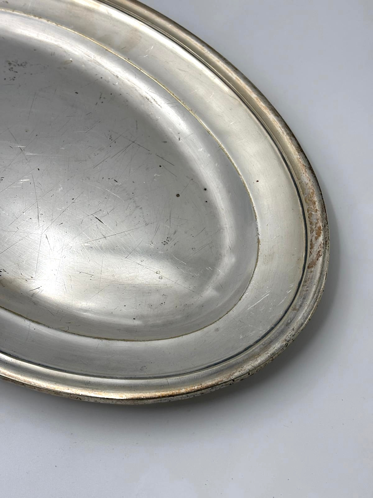Oval serving platter, silverplated