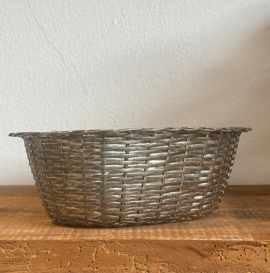 Vintage forsølvet fletkurv