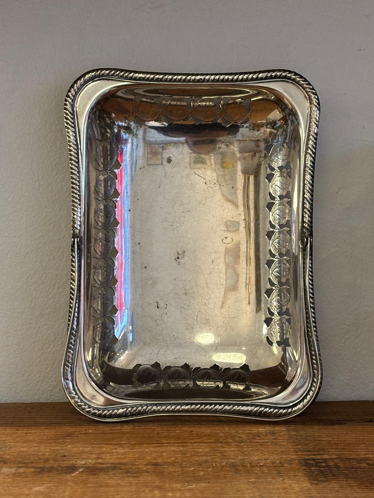 Vintage frugtkurv, forsølvet