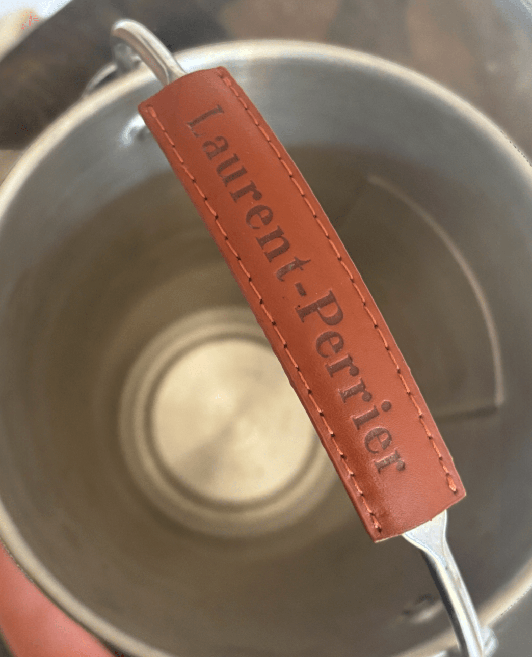 Laurent-Perrier champagnekøler - håndtag læderindbundet