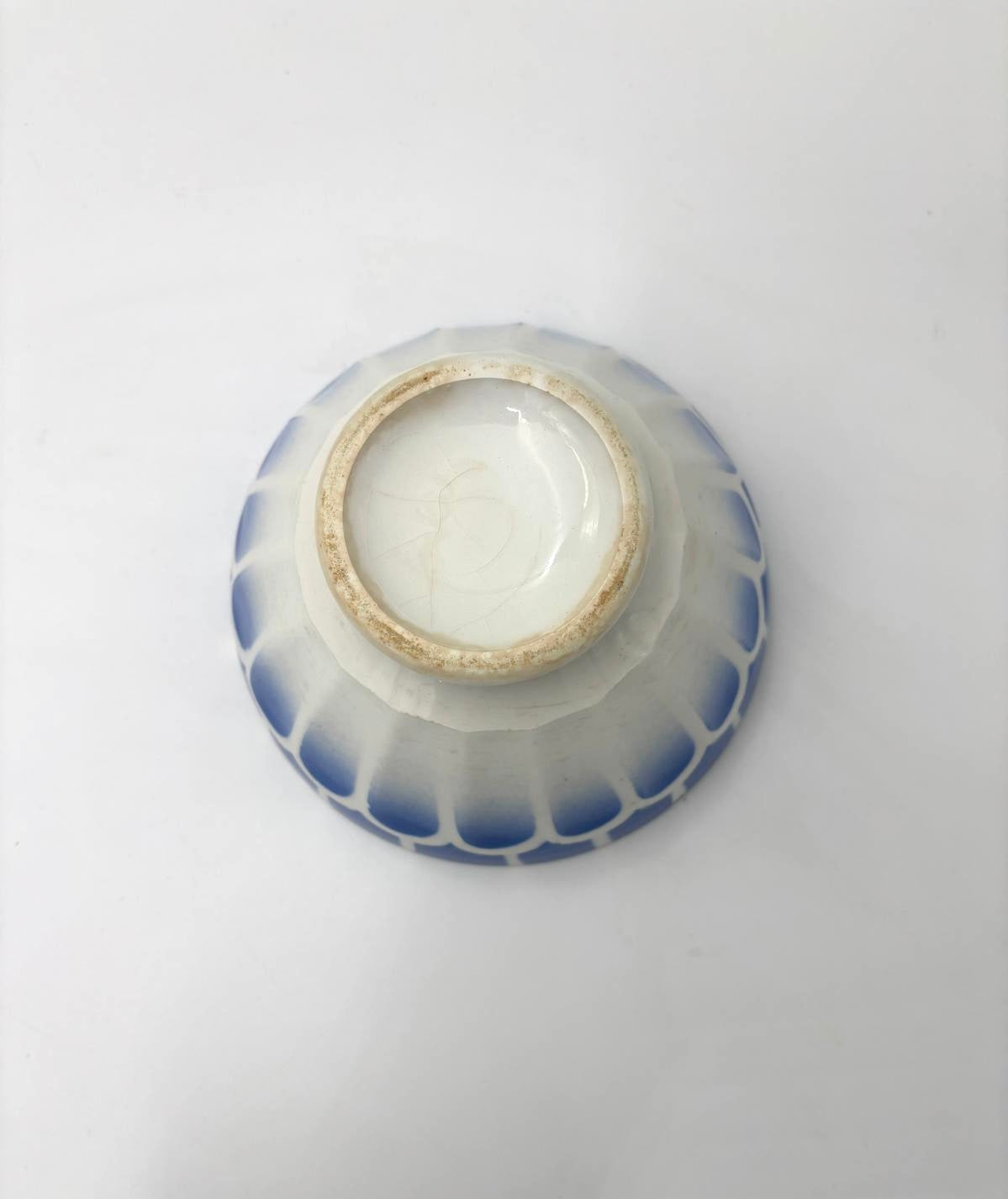 Blue café au lait bowl from Sarreguemines