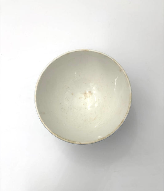 Blå café au lait skål fra Sarreguemines