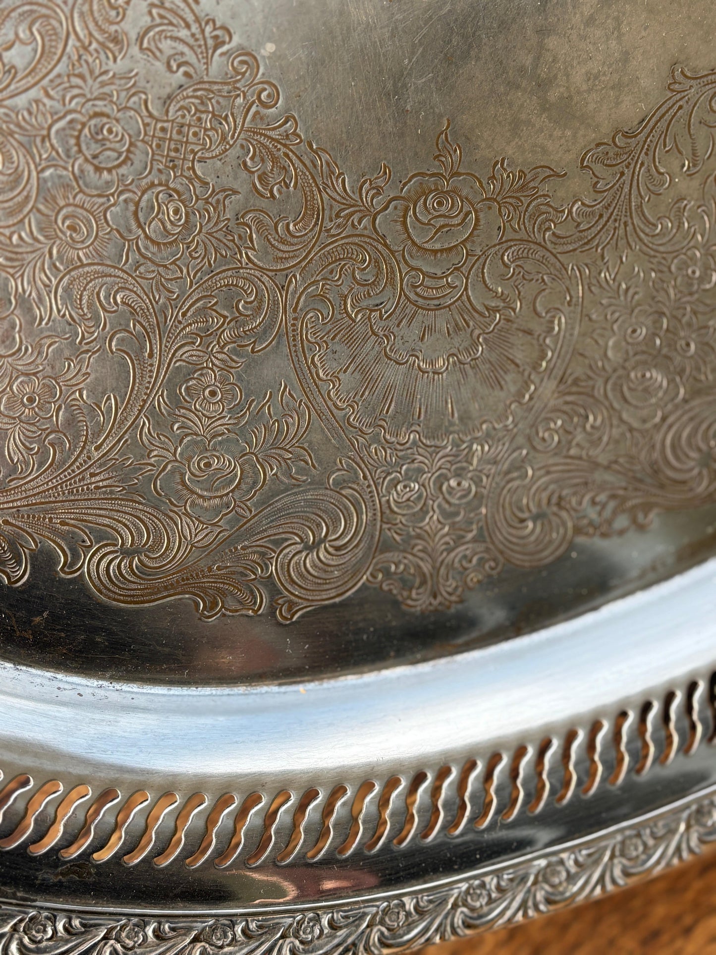 Large silver plated tray