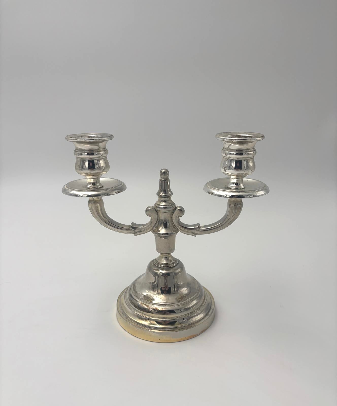 2 armet forsølvet vintage lysestage