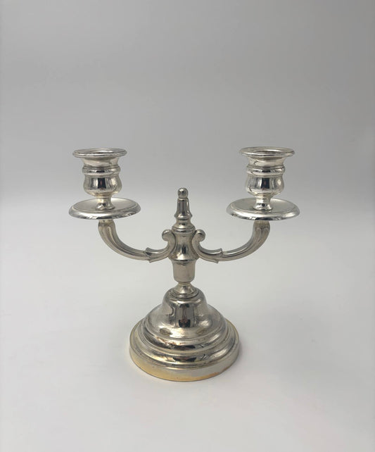 2 armet forsølvet vintage lysestage
