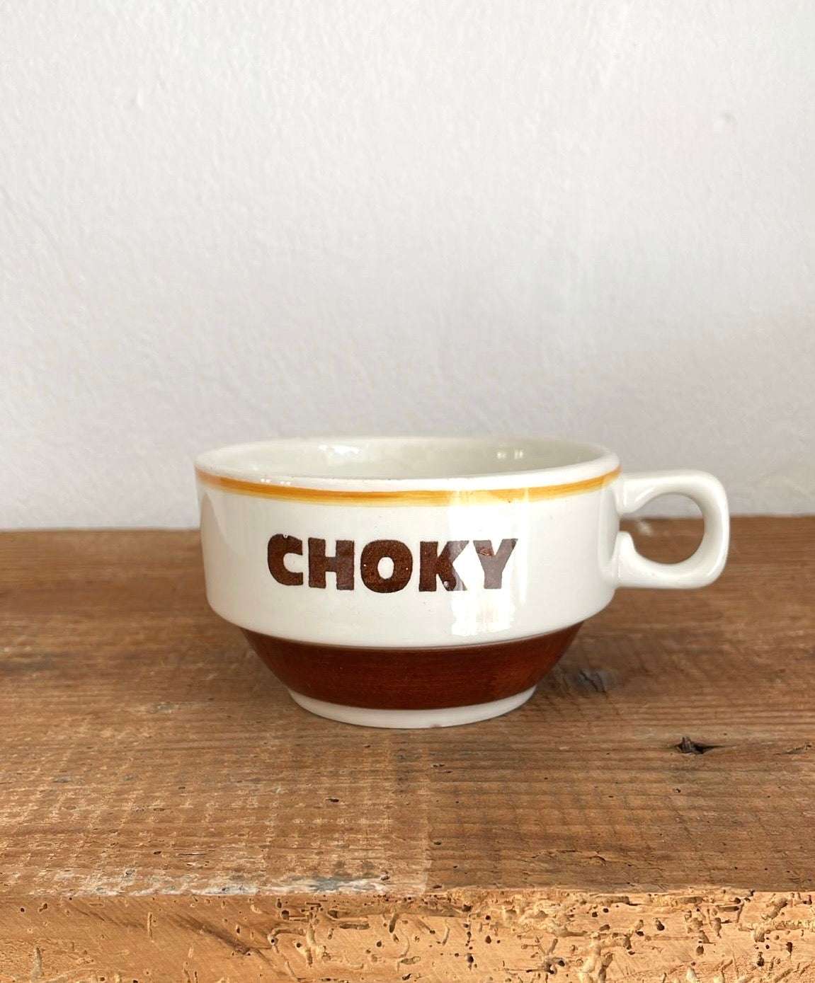 Chokoy CHOKY cocoa cup - French retro with yellow rim