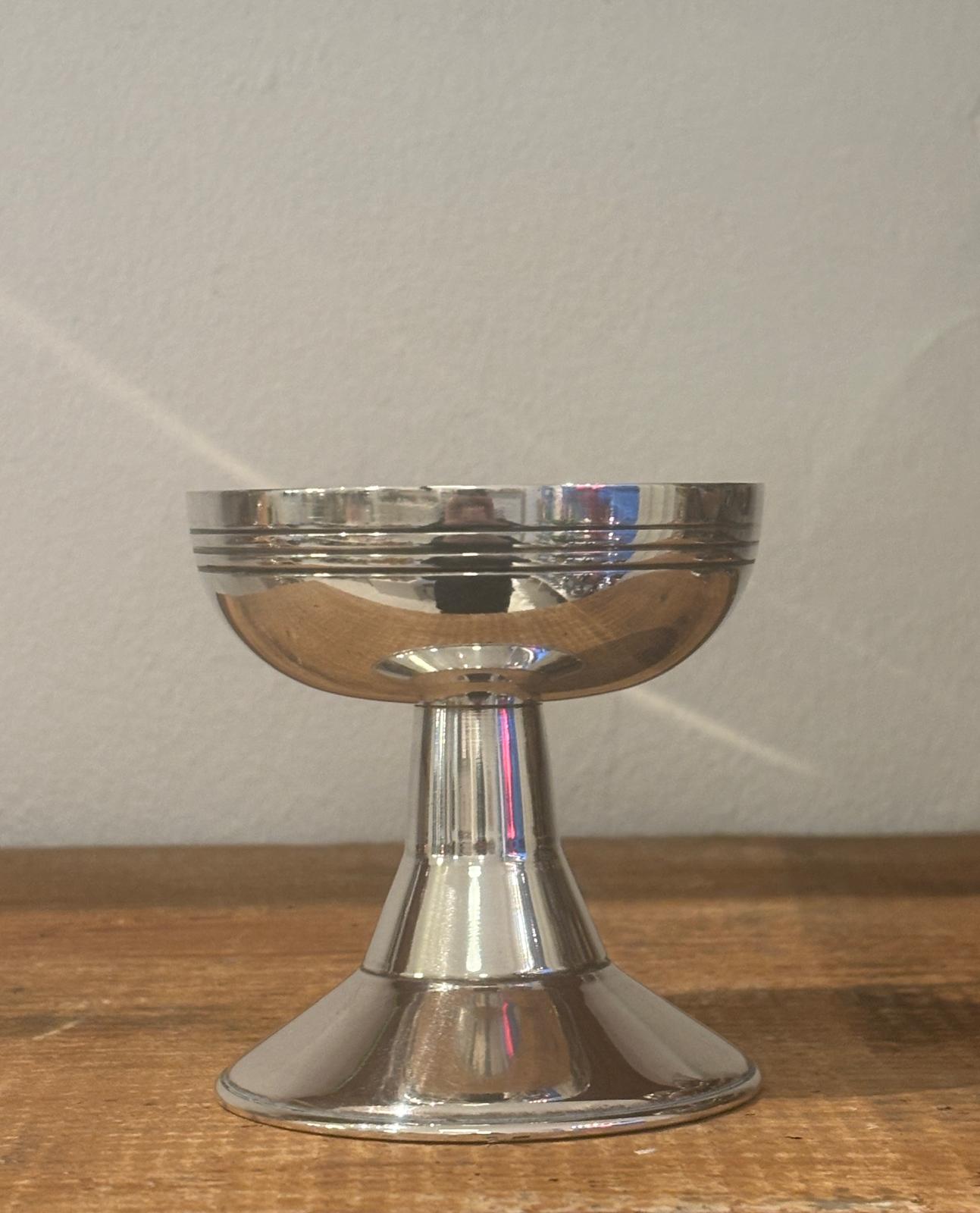 Art Deco isskål i pletsølv