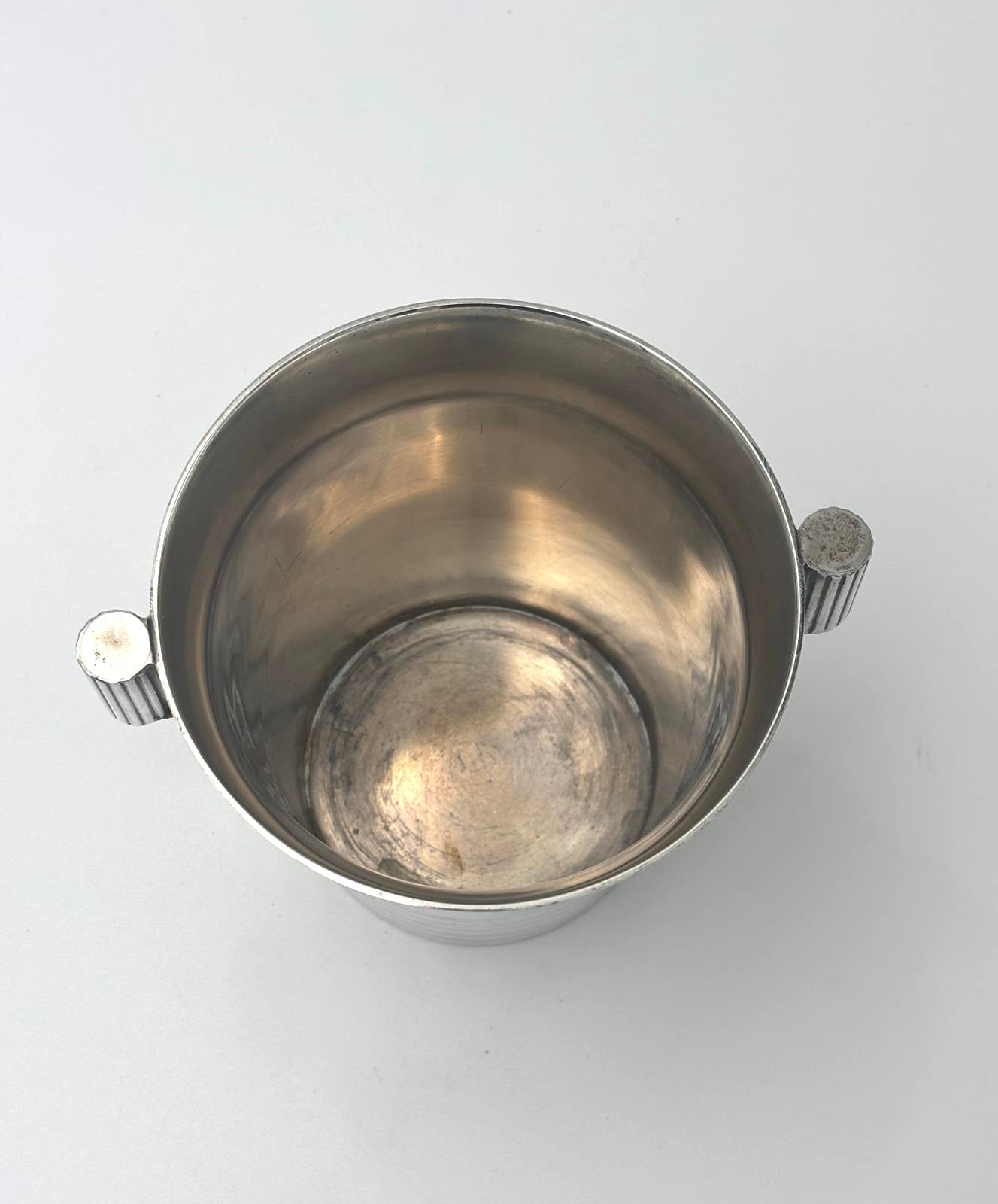 Art Deco isspand i pletsølv