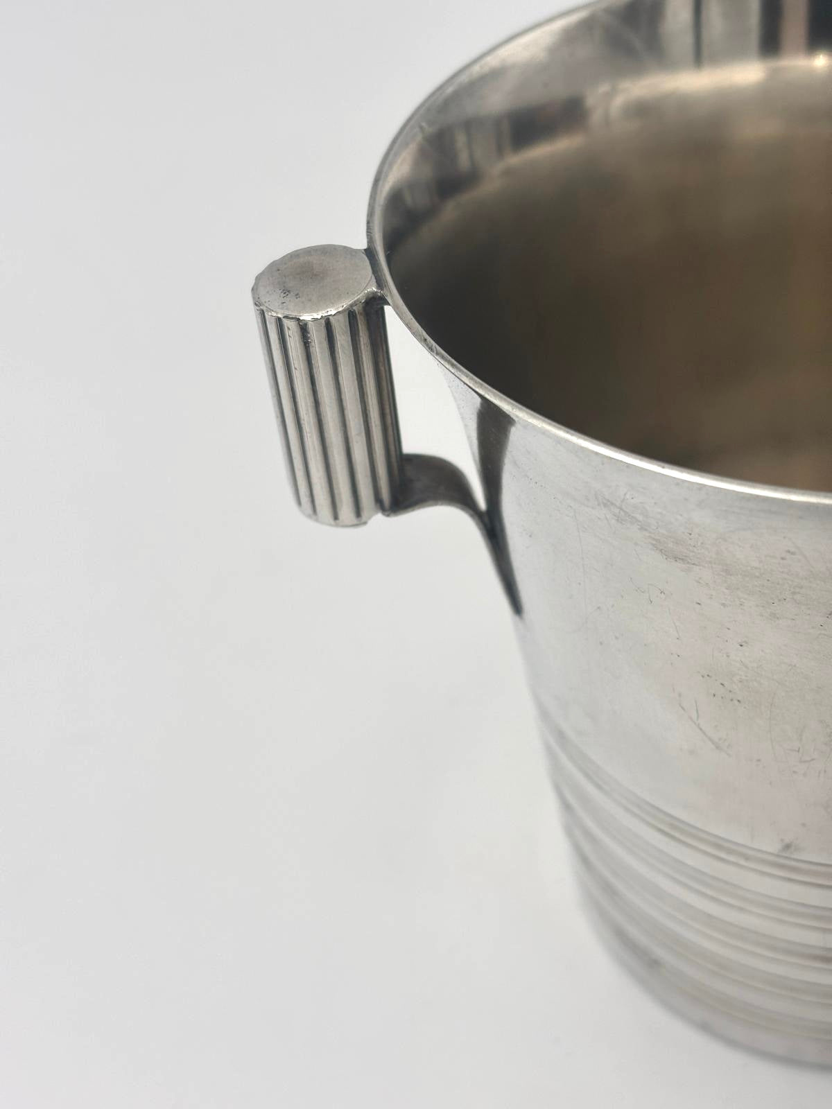 Art Deco isspand i pletsølv