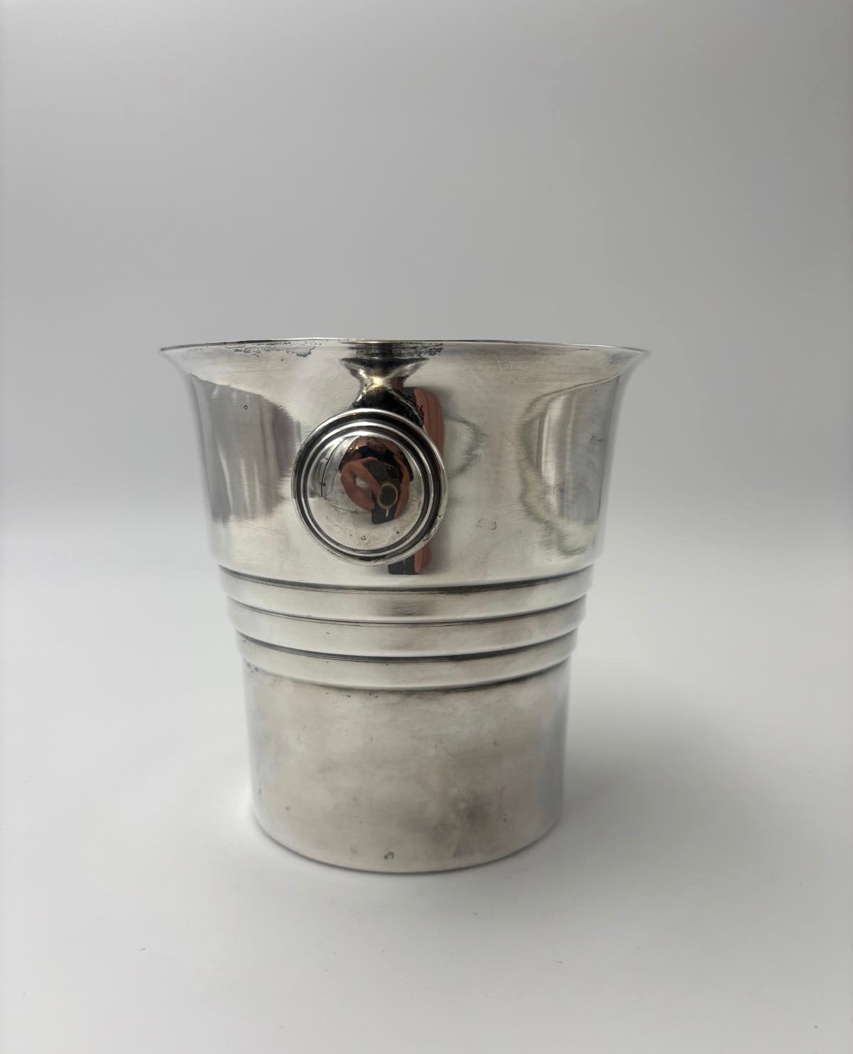 Art Deco isspand i pletsølv
