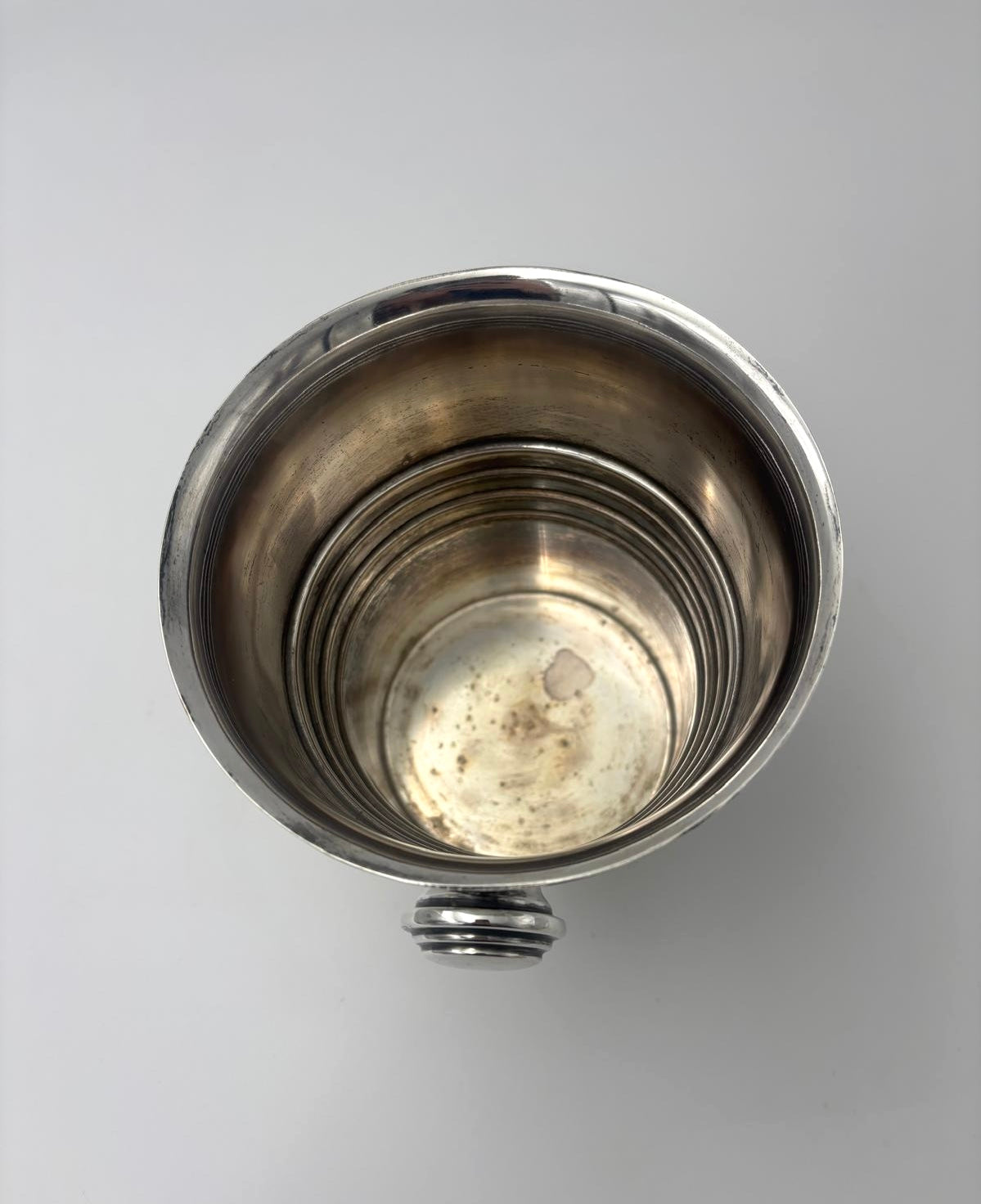 Art Deco isspand i pletsølv
