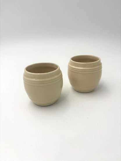 Youghurt krukke i fajance - beige