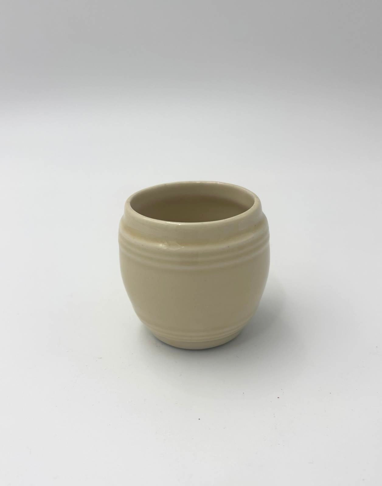 Youghurt krukke i fajance - beige