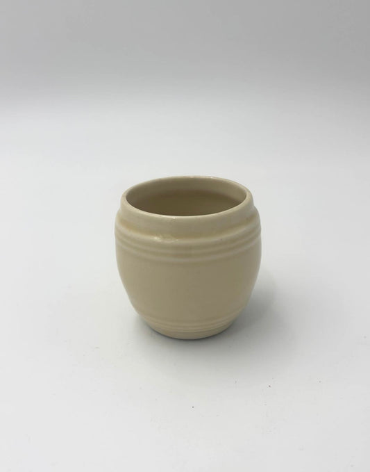 Youghurt krukke i fajance - beige