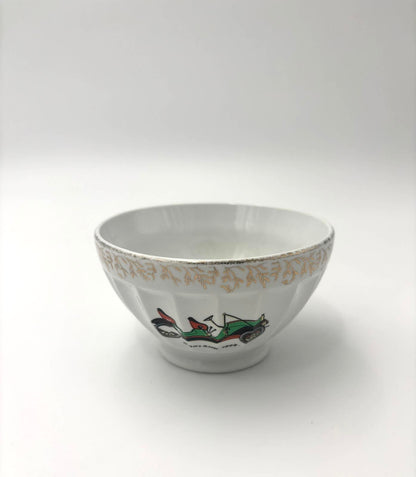 Cafe au lait kaffeskål med bilmotiv