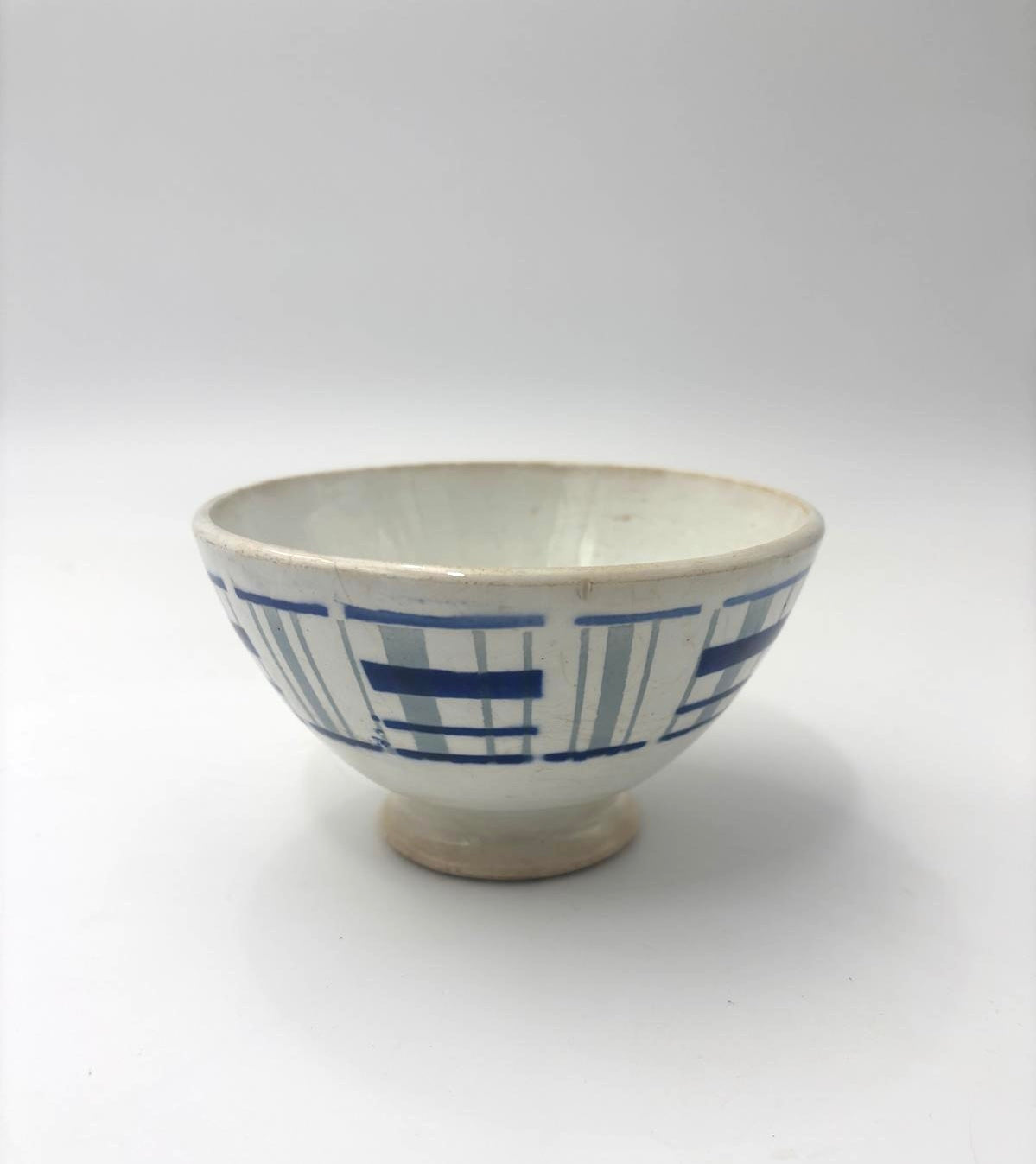 Cafe au lait skål med blåt mønster