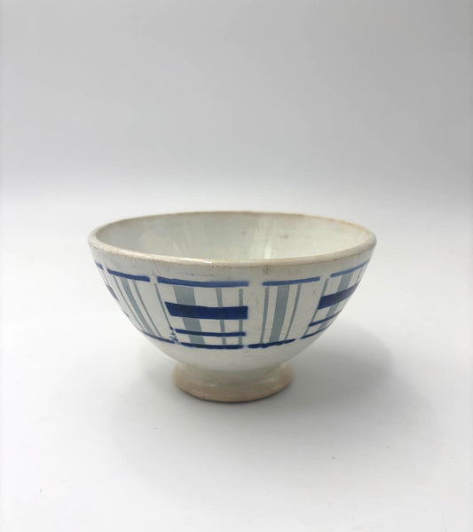 Cafe au lait skål med blåt mønster