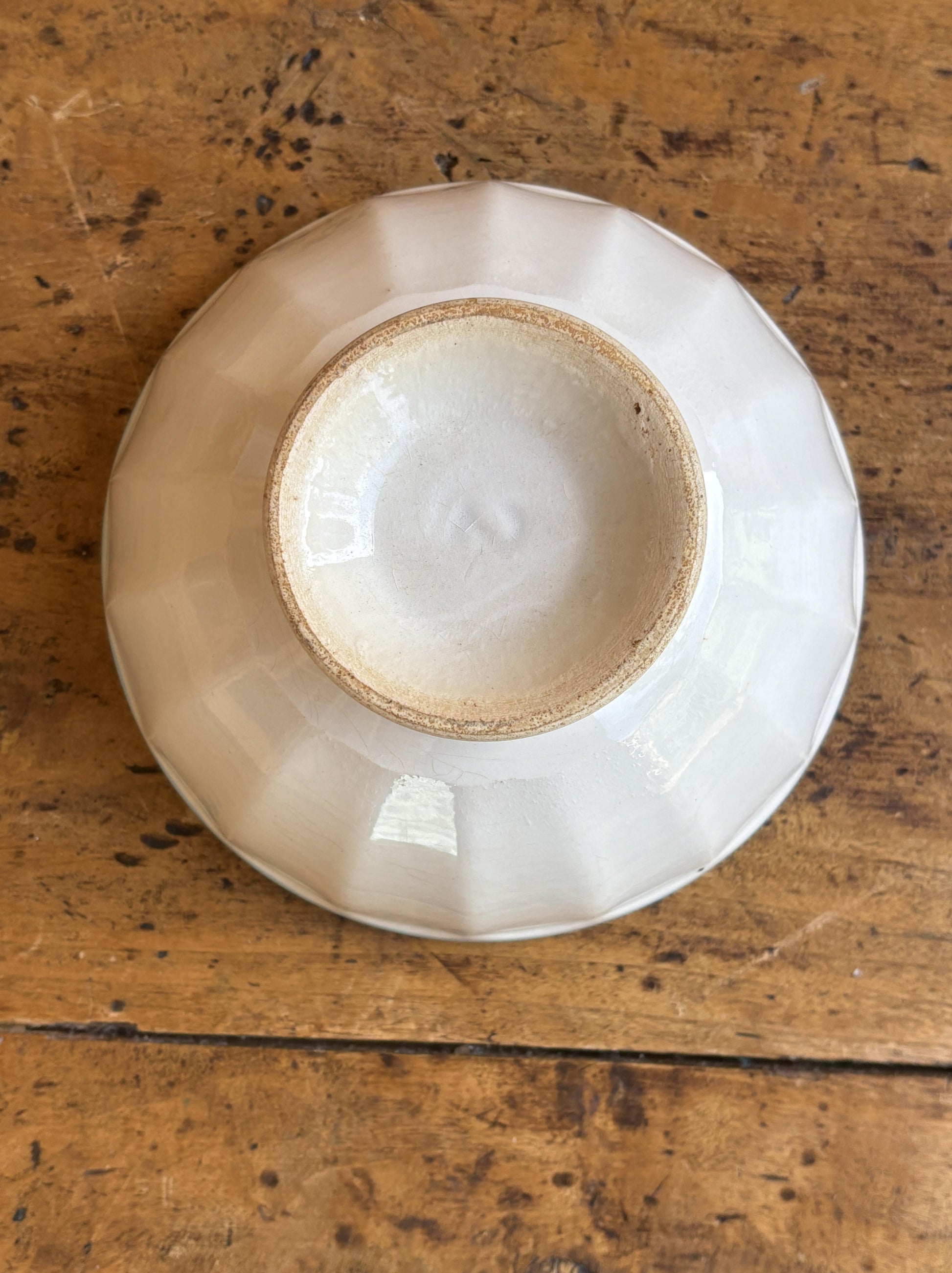 Cafe au lait bol (kaffeskål) - hvid med blå kant