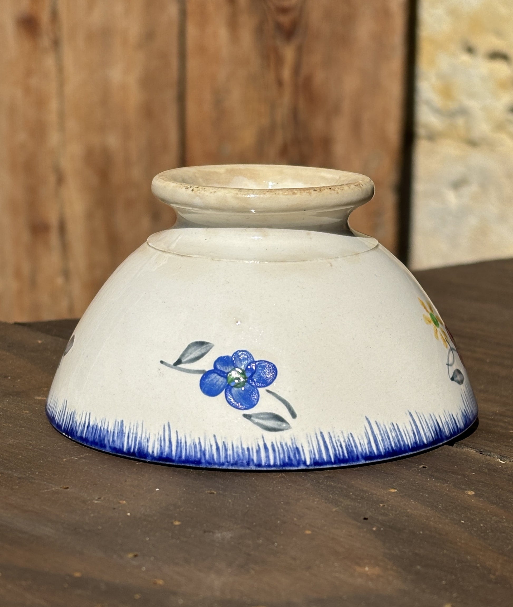 Cafe au lait kaffeskål fra Digoin med blomster - side