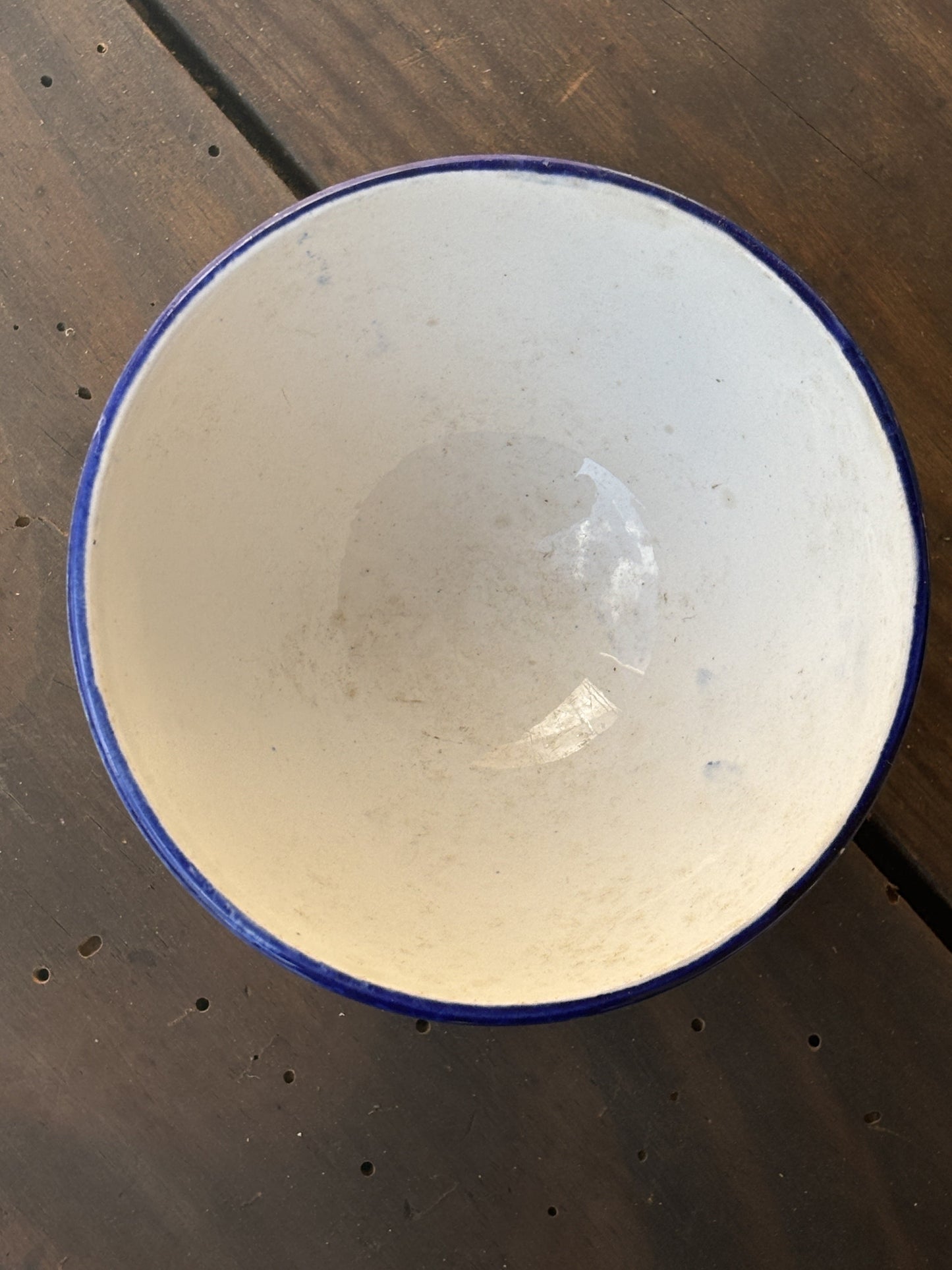 Cafe au lait kaffeskål fra Digoin med blomster - inderside