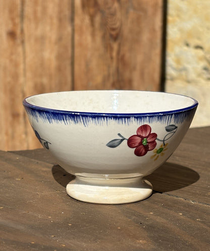 Cafe au lait kaffeskål fra Digoin med blomster - side