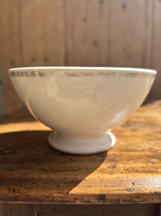 Cafe au lait bowl from Digoin with patinated stripe