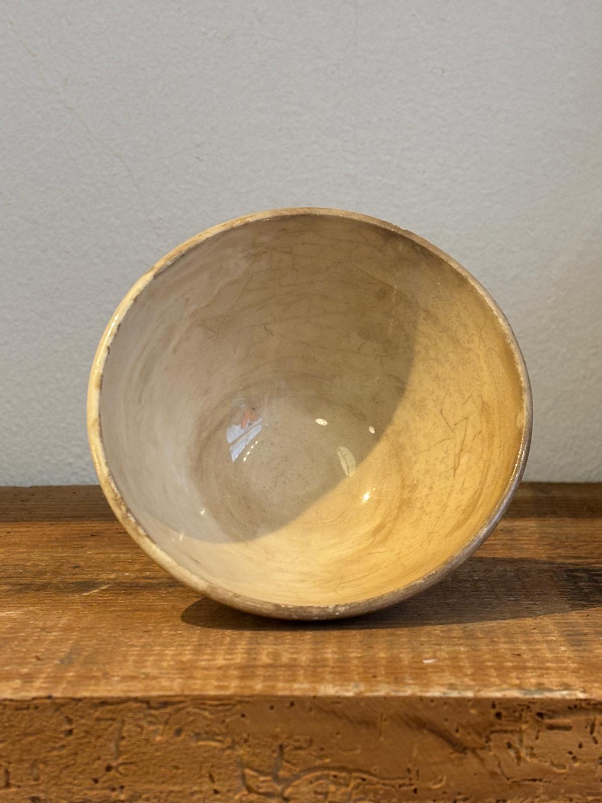 Lille Café au Lait skål - patineret med blomstermotiv