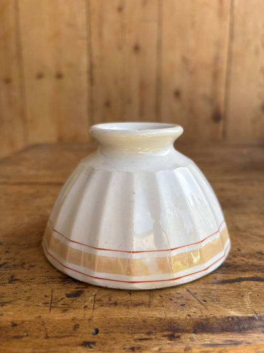 Cafe au lait bowl (bowl) - orange and red stripes