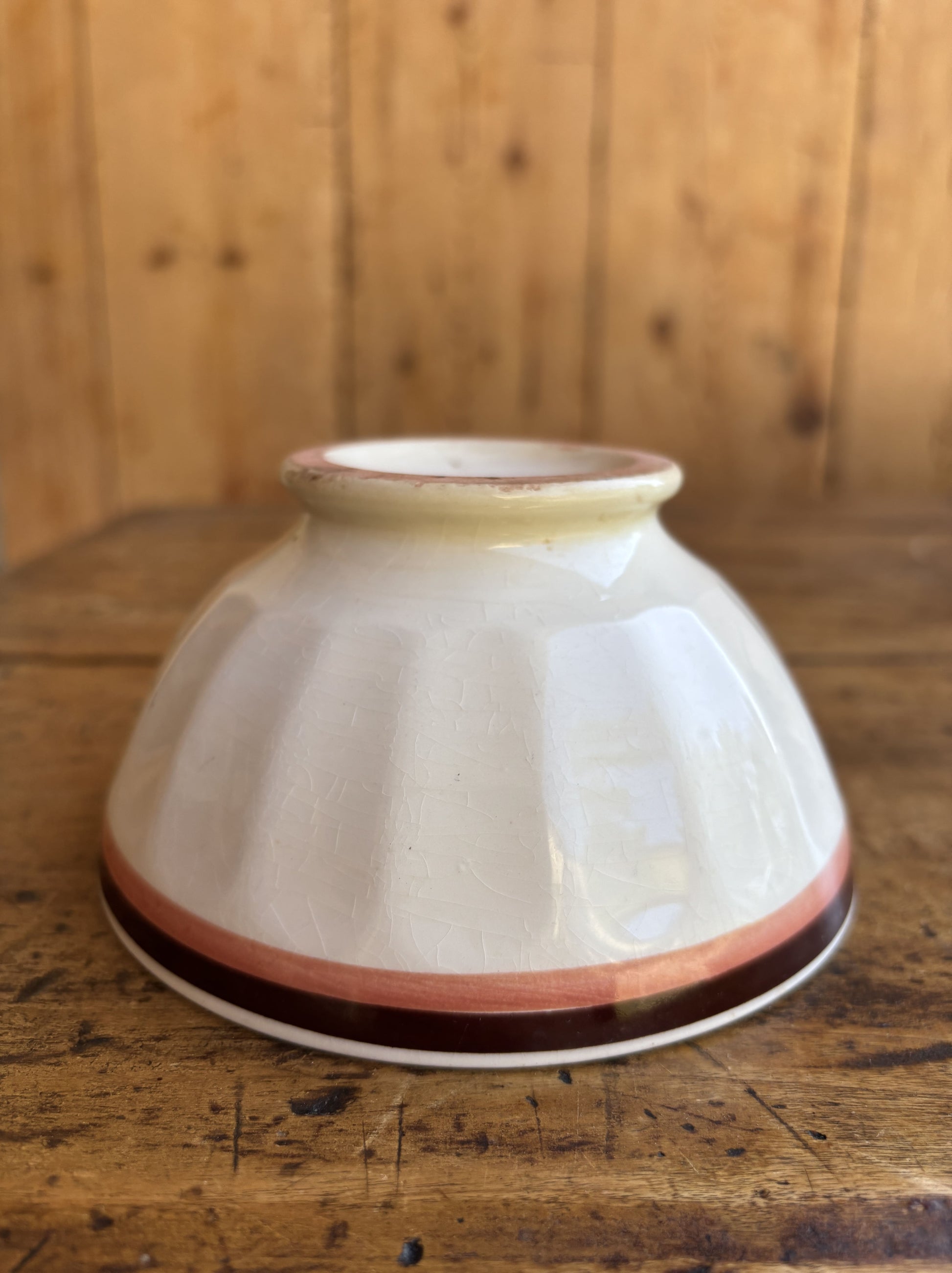 Cafe au lait skål (kaffeskål/bol) med rosa stribe