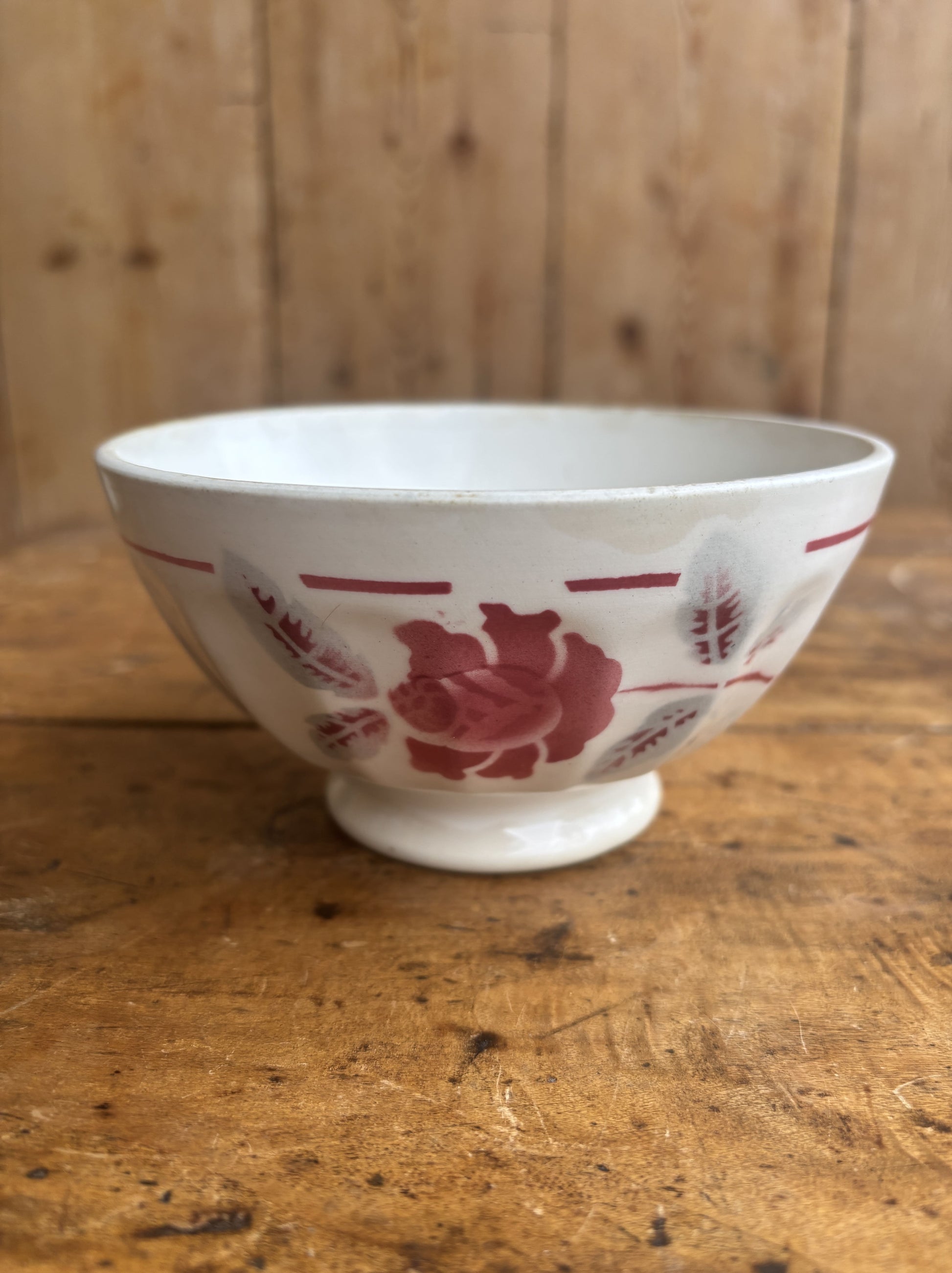 Cafe au lait bol med rosa motiv