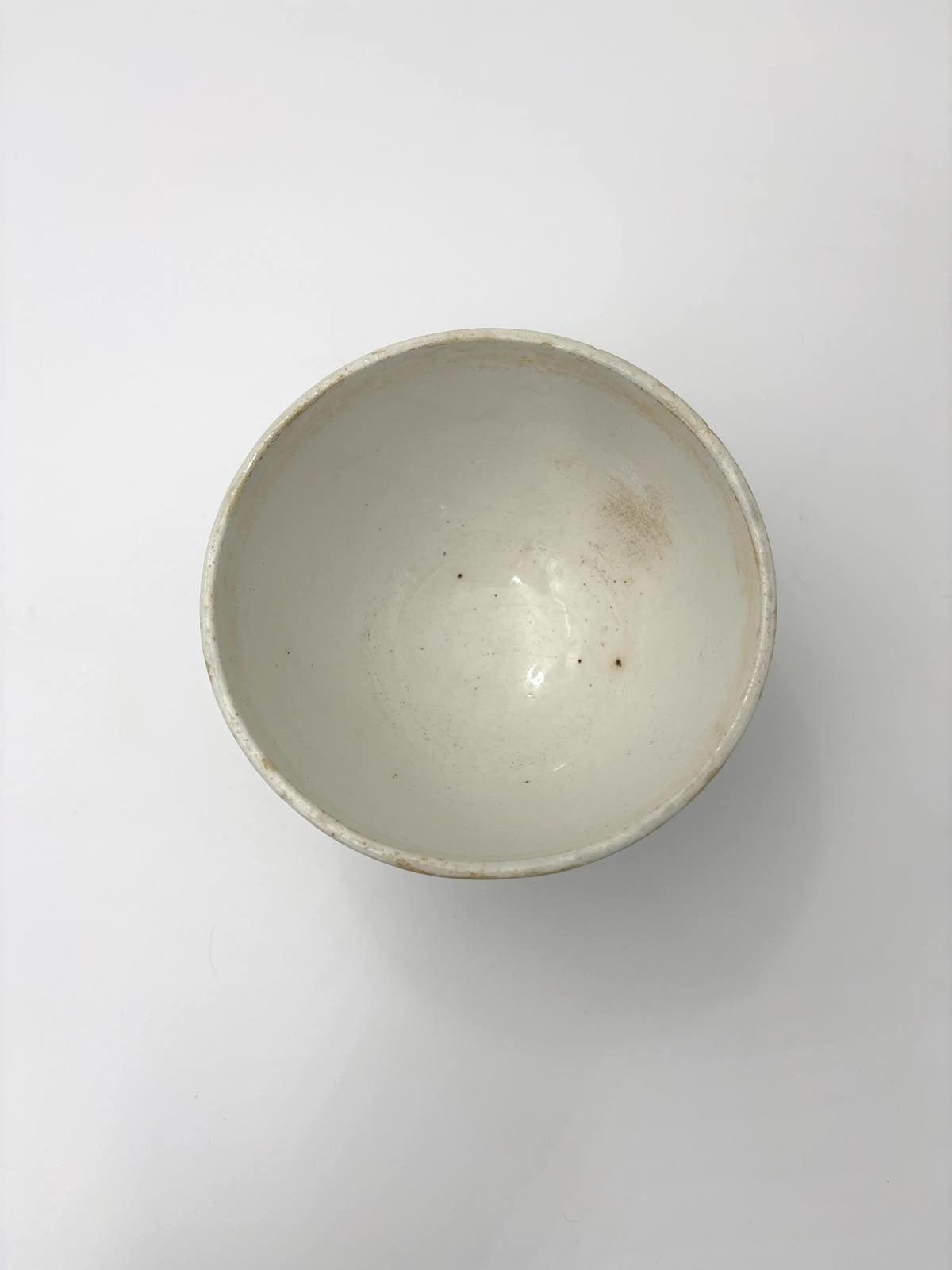 Cafe au lait skål med patinering og sølvstriber