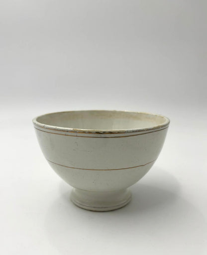 Cafe au lait skål med patinering og sølvstriber