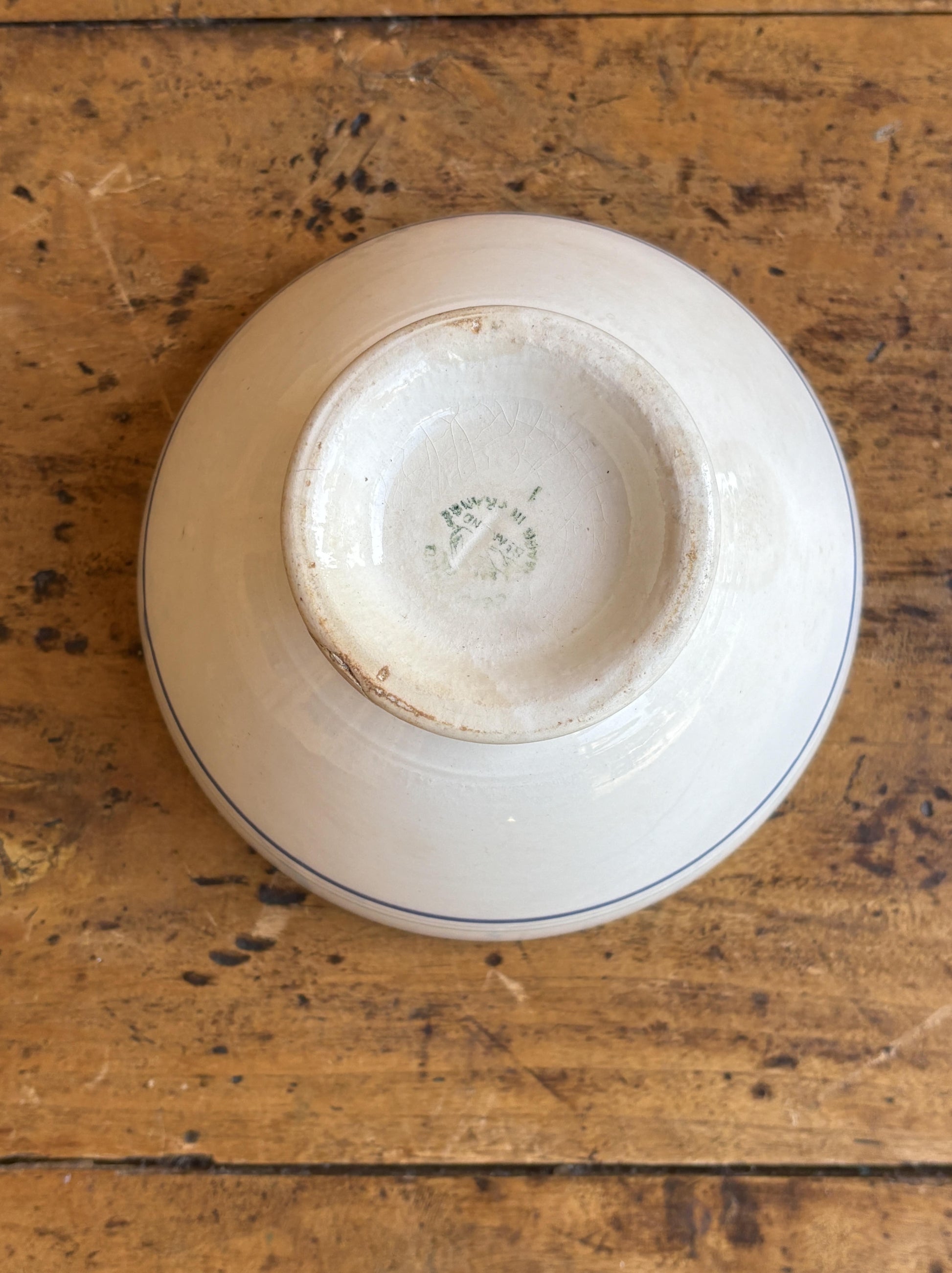 Cafe au lait bol (kaffeskål) - St. Amand, blå og grå striber