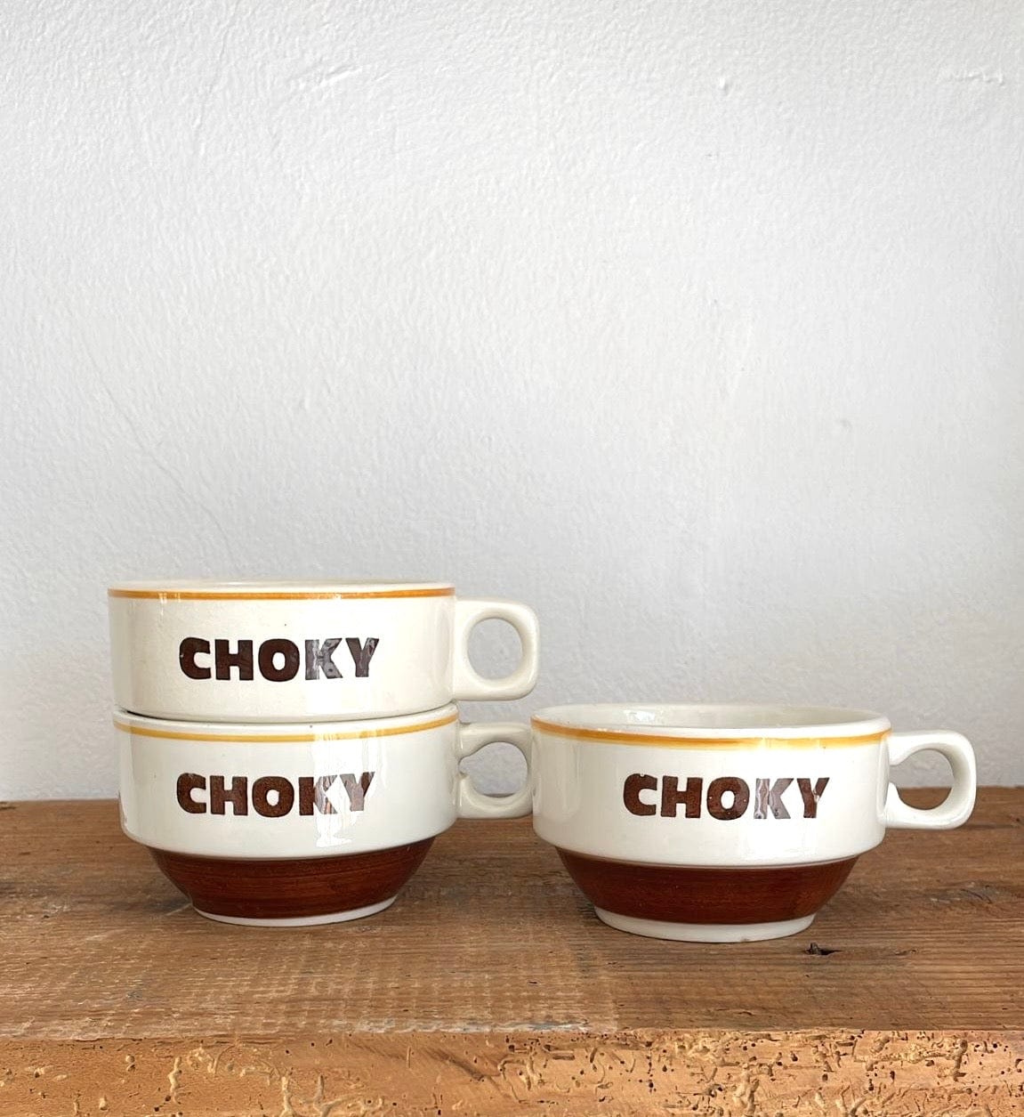 Chokoy CHOKY cocoa cup - French retro with yellow rim