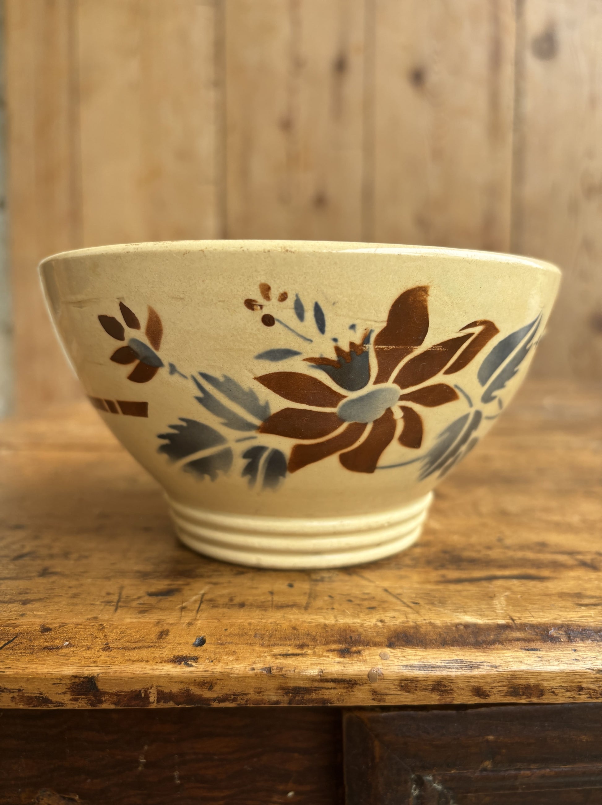 Digoin cafe au lait bol i beige med blomst