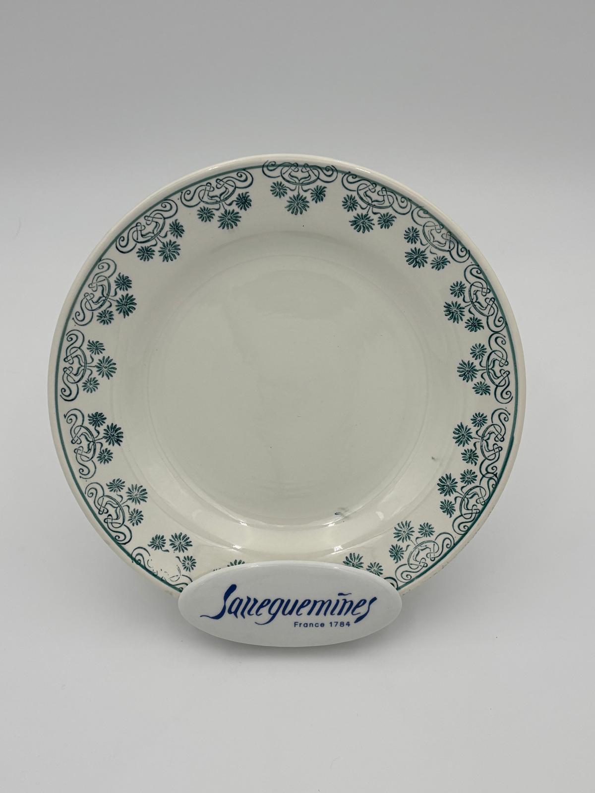 Digoin tallerken med grøn kant