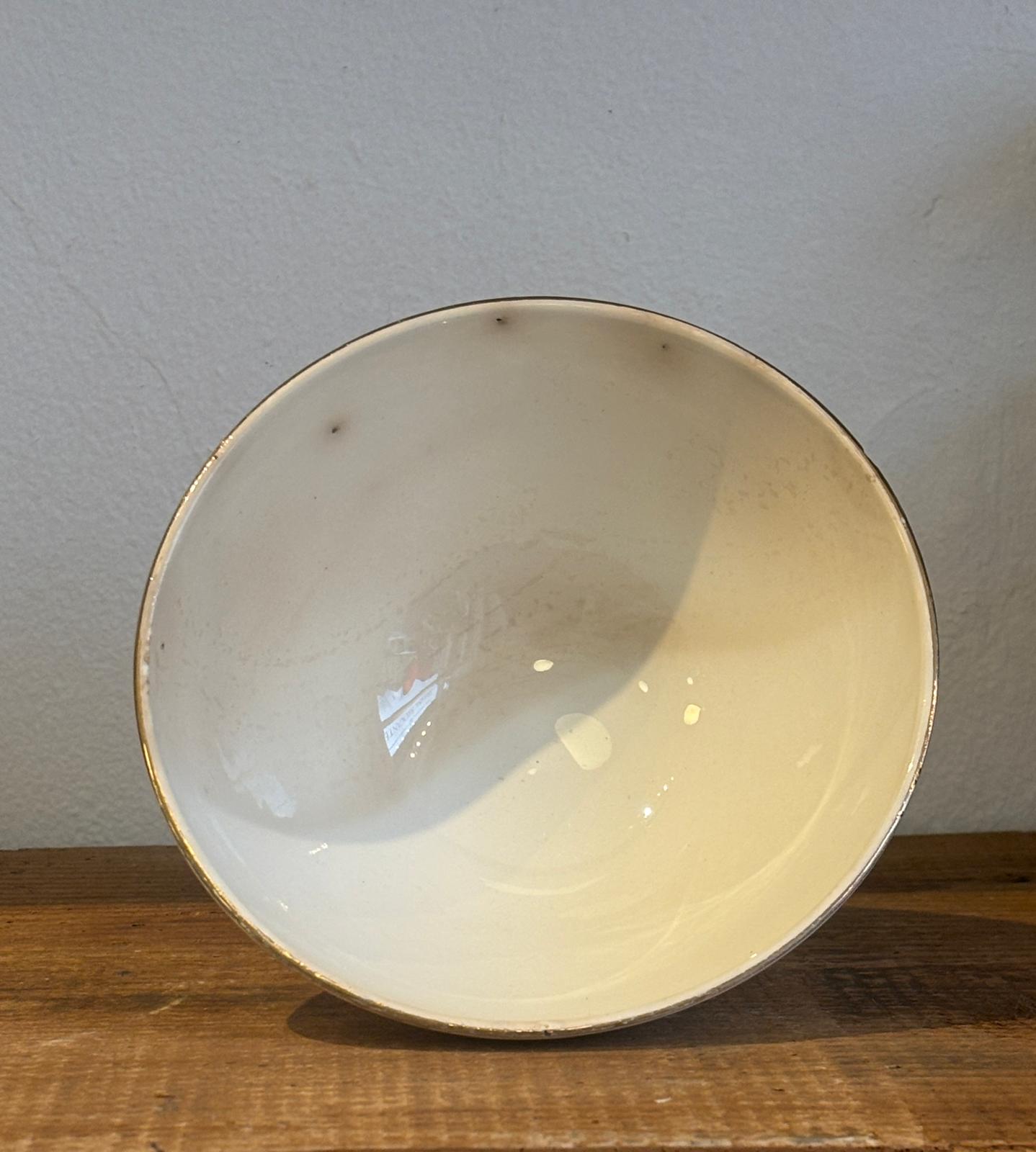 Digoin cafe au lait skål med guld mønster