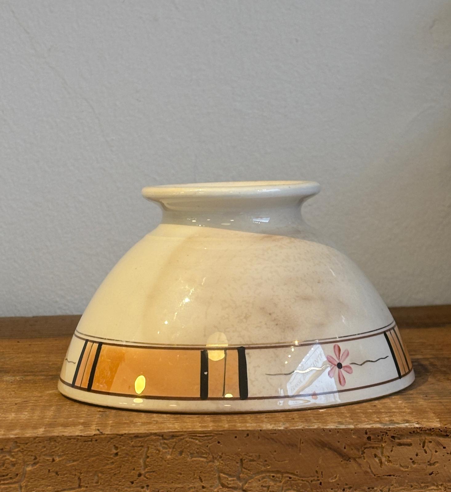 Digoin cafe au lait skål med guld mønster