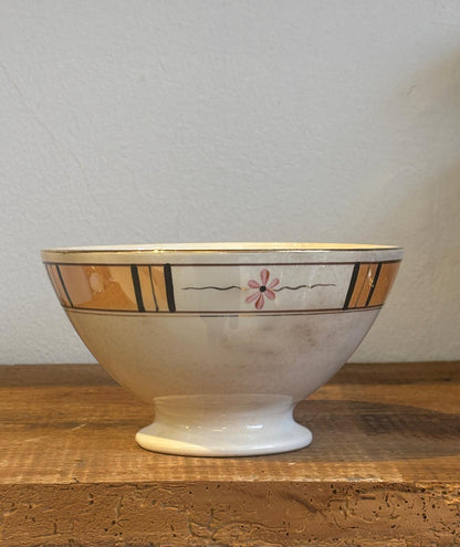 Digoin cafe au lait skål med guld mønster