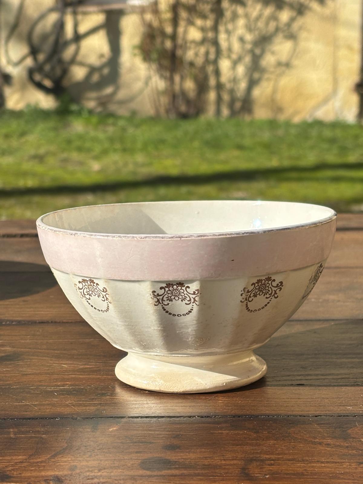 Digoin rosa cafe au lait bol