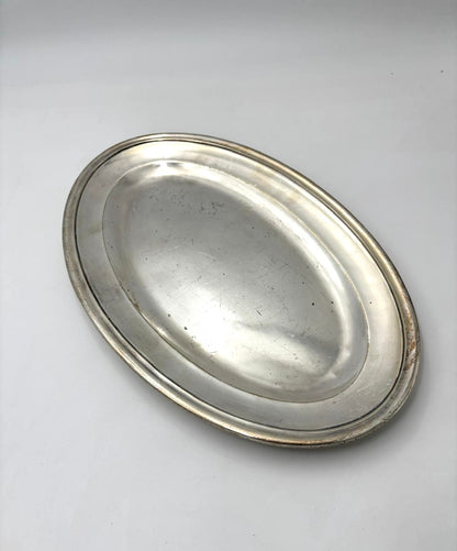 Ovalt serveringsfad i pletsølv