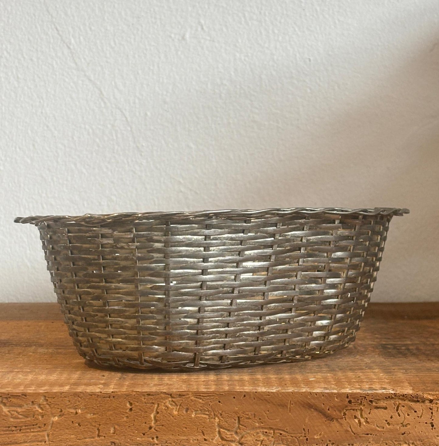  Vintage forsølvet fletkurv