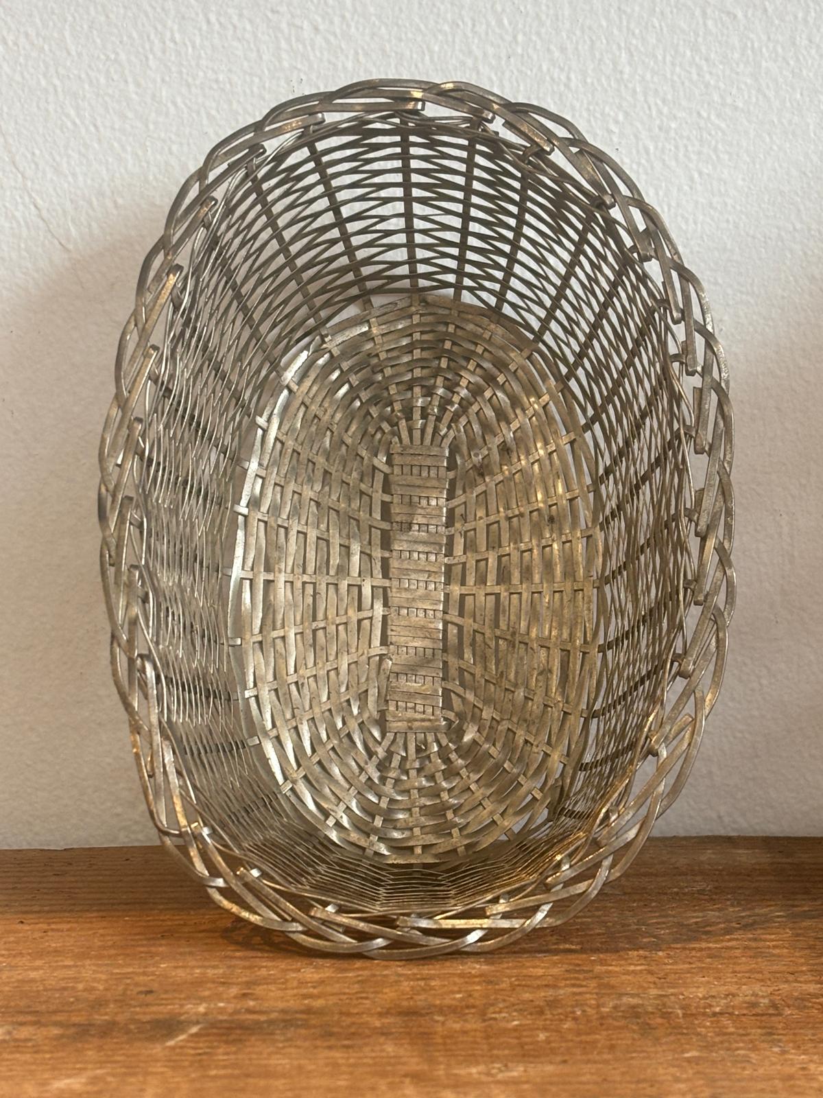 Vintage forsølvet fletkurv