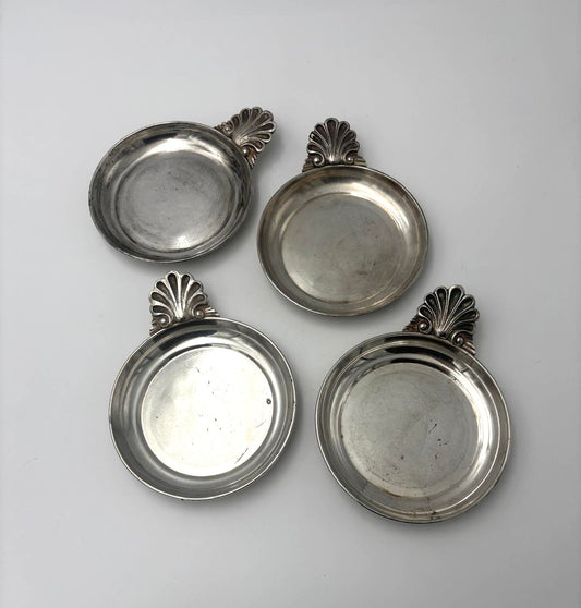 Vintage skål i pletsølv med enkelt håndtag