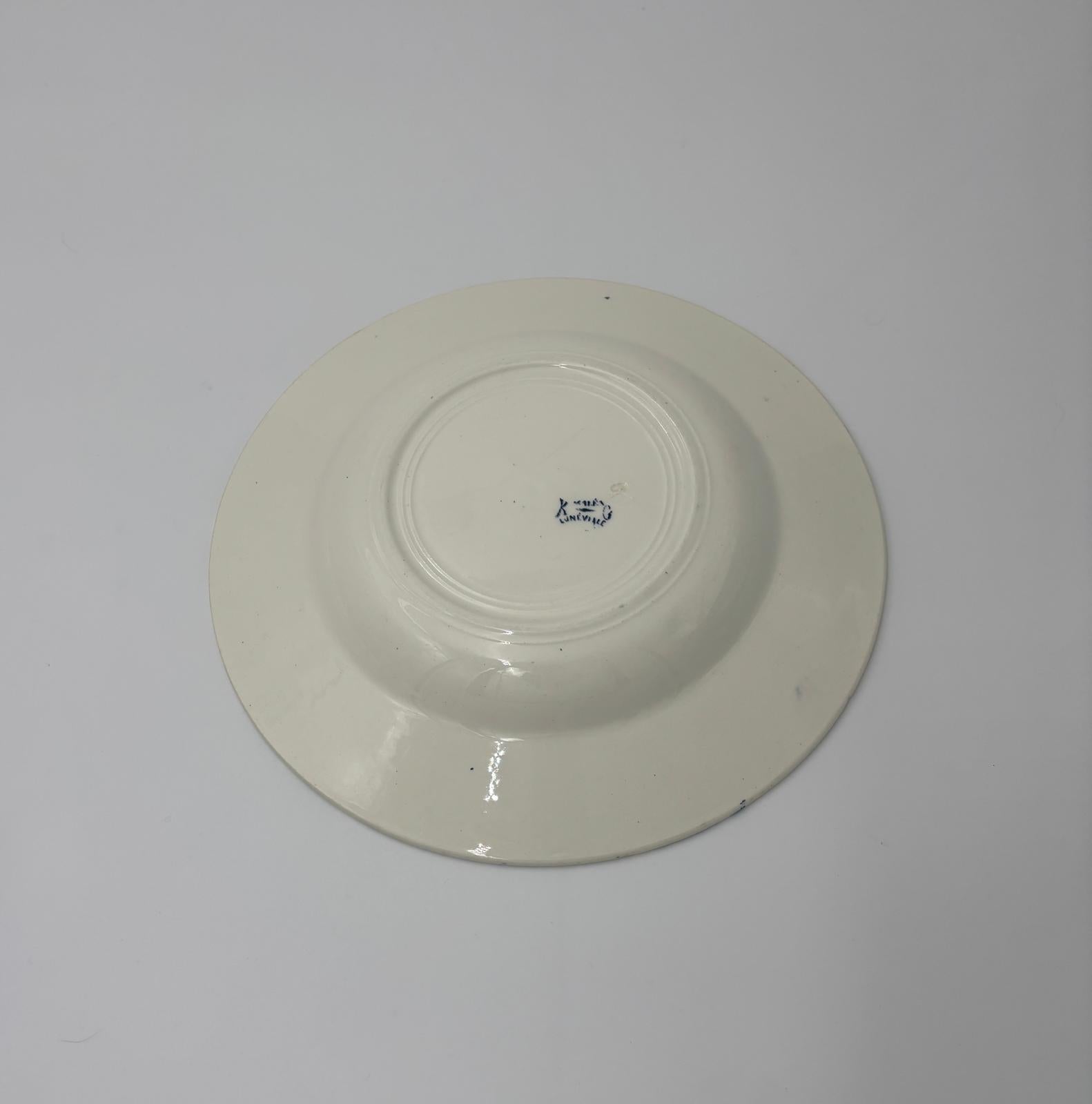 Luneville dyb tallerken - model Azalea