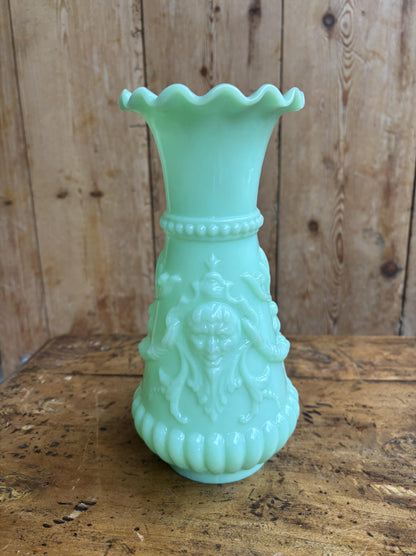 Mint green opal vase